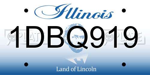 1DBQ919 Illinois License Plate