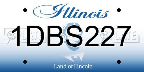 1DBS227 Illinois License Plate