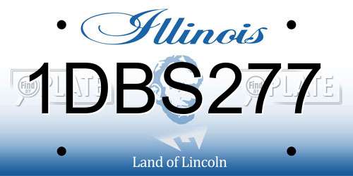 1DBS277 Illinois License Plate