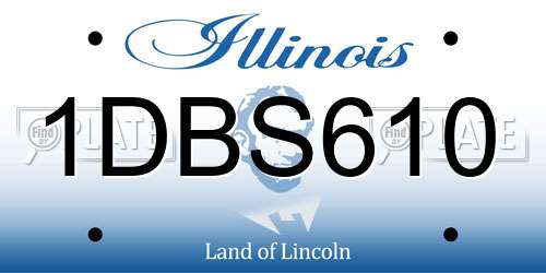 1DBS610 Illinois License Plate