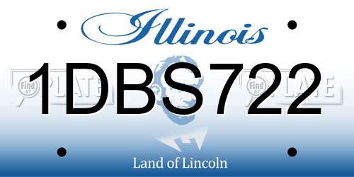 1DBS722 Illinois License Plate