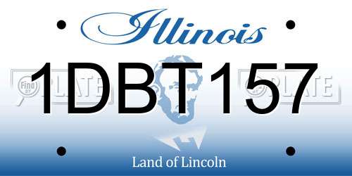 1DBT157 Illinois License Plate