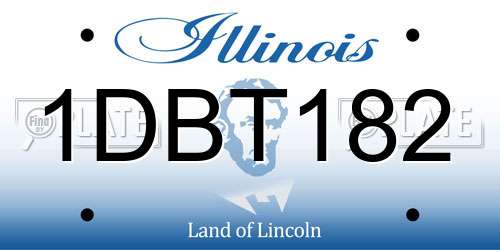 1DBT182 Illinois License Plate