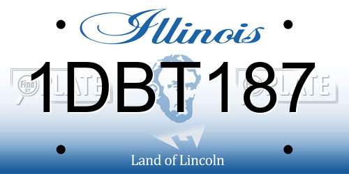 1DBT187 Illinois License Plate