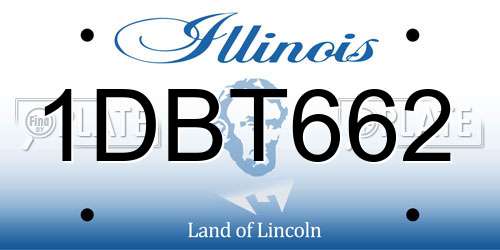 1DBT662 Illinois License Plate