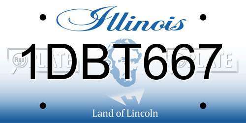 1DBT667 Illinois License Plate
