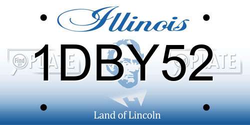 1DBY52 Illinois License Plate