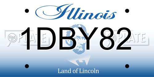 1DBY82 Illinois License Plate