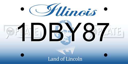 1DBY87 Illinois License Plate