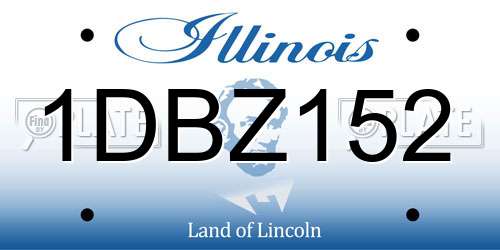 1DBZ152 Illinois License Plate