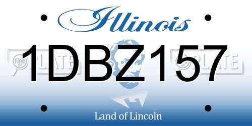 1DBZ157 Illinois License Plate