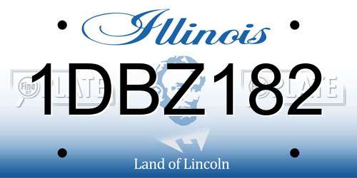 1DBZ182 Illinois License Plate