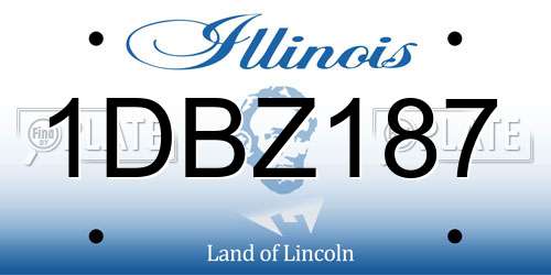 1DBZ187 Illinois License Plate