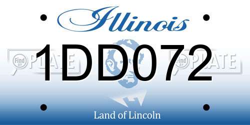 1DD072 Illinois License Plate