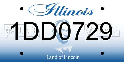 1DD0729 Illinois License Plate