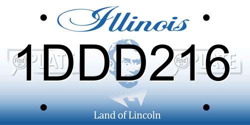 1DDD216 Illinois License Plate