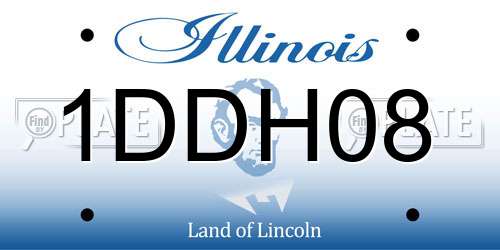 1DDH08 Illinois License Plate
