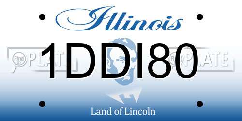1DDI80 Illinois License Plate