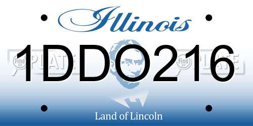 1DDO216 Illinois License Plate