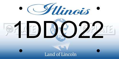 1DDO22 Illinois License Plate