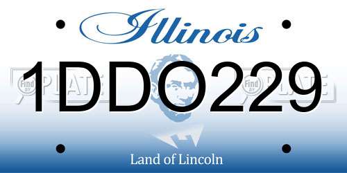 1DDO229 Illinois License Plate