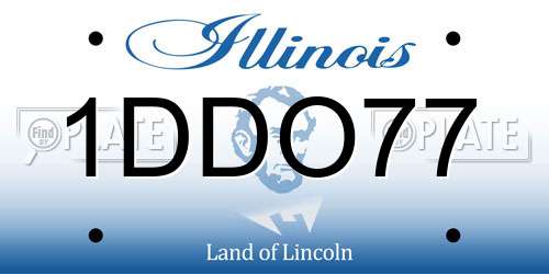 1DDO77 Illinois License Plate