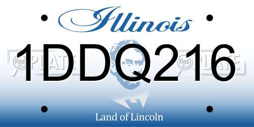 1DDQ216 Illinois License Plate