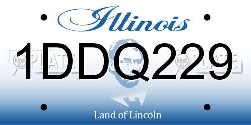 1DDQ229 Illinois License Plate