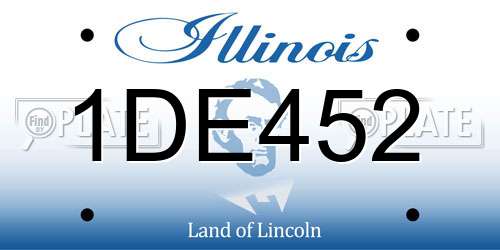 1DE452 Illinois License Plate