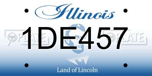 1DE457 Illinois License Plate