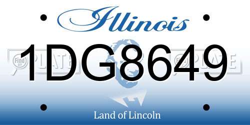 1DG8649 Illinois License Plate