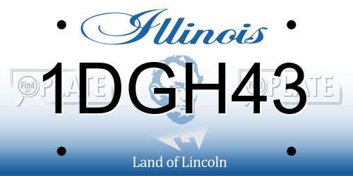 1DGH43 Illinois License Plate
