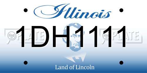 1DH1111 Illinois License Plate