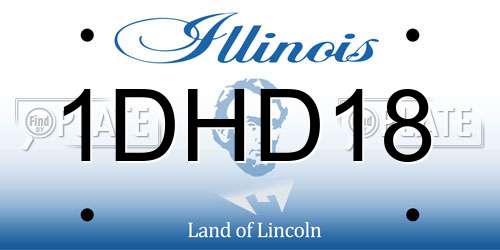 1DHD18 Illinois License Plate
