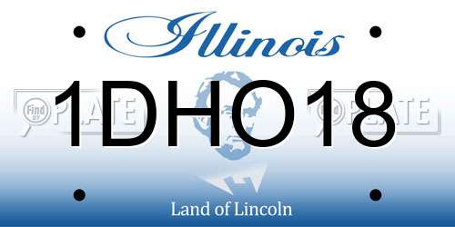 1DHO18 Illinois License Plate