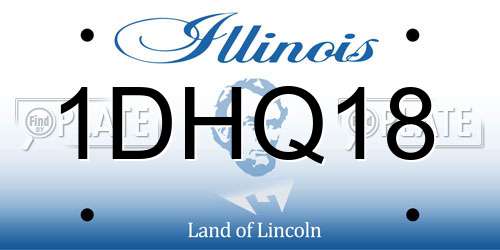 1DHQ18 Illinois License Plate