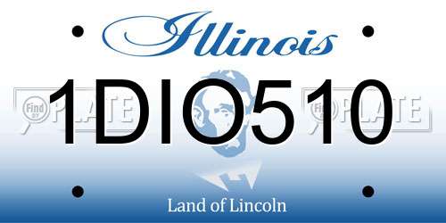 1DIO510 Illinois License Plate