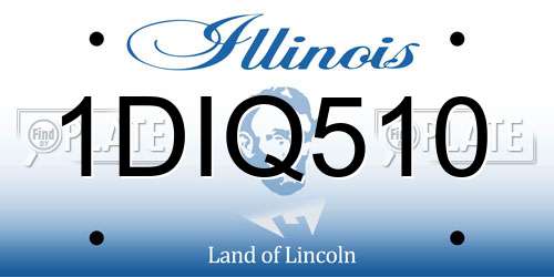 1DIQ510 Illinois License Plate