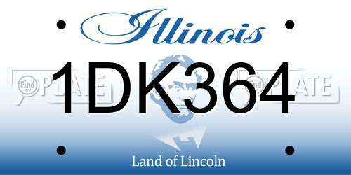 1DK364 Illinois License Plate