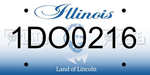 1DO0216 Illinois License Plate