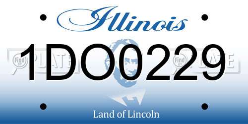 1DO0229 Illinois License Plate