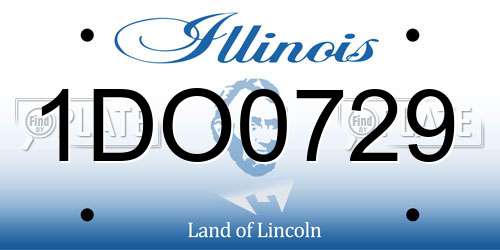 1DO0729 Illinois License Plate