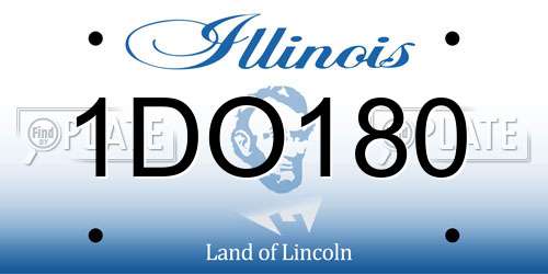 1DO180 Illinois License Plate