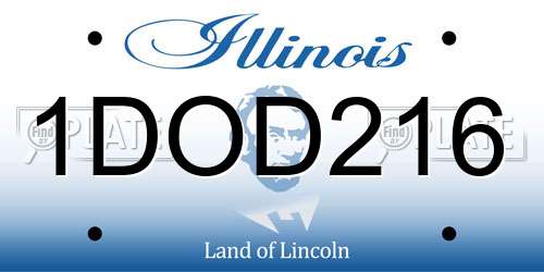 1DOD216 Illinois License Plate