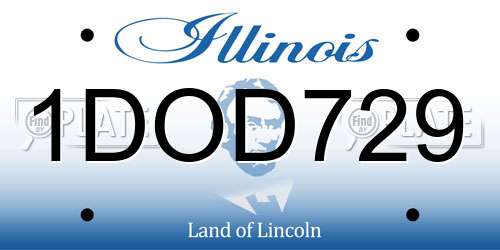 1DOD729 Illinois License Plate