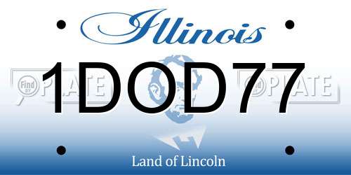 1DOD77 Illinois License Plate