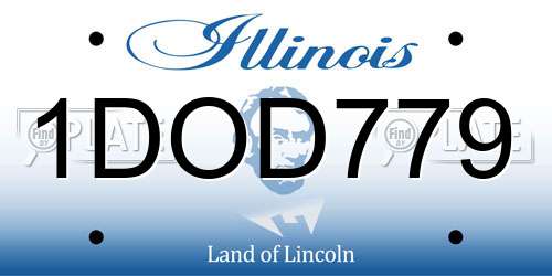 1DOD779 Illinois License Plate