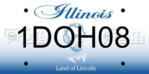 1DOH08 Illinois License Plate