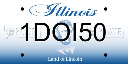 1DOI50 Illinois License Plate