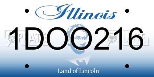 1DOO216 Illinois License Plate